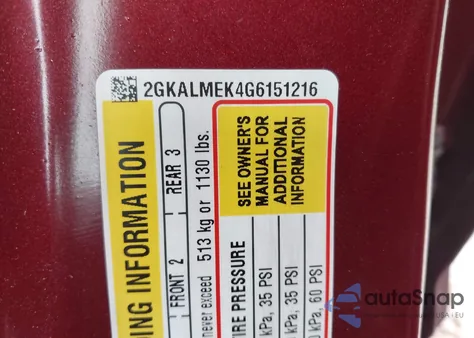 2016 GMC Terrain Sle-1 из США, поврежденный, VIN 2GKALMEK4G6151216